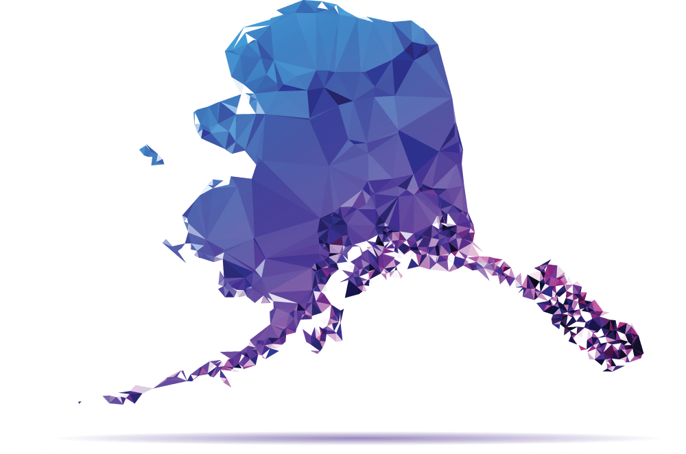 Polygon Triangle Map, Blue: Alaska.