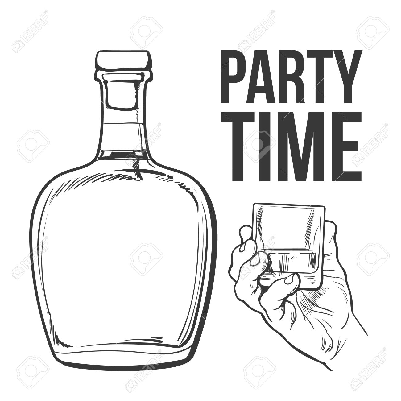 Alcohol Bottle Clipart Black And White.