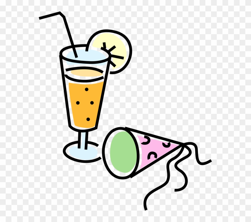 Vector Illustration Of Mixed Drink Cocktail Alcohol Clipart.