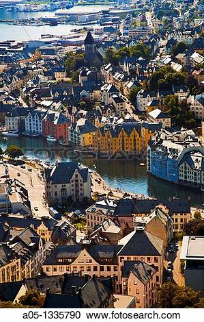 Stock Photography of Alesund More og Romsdal, Norwegian fjords.