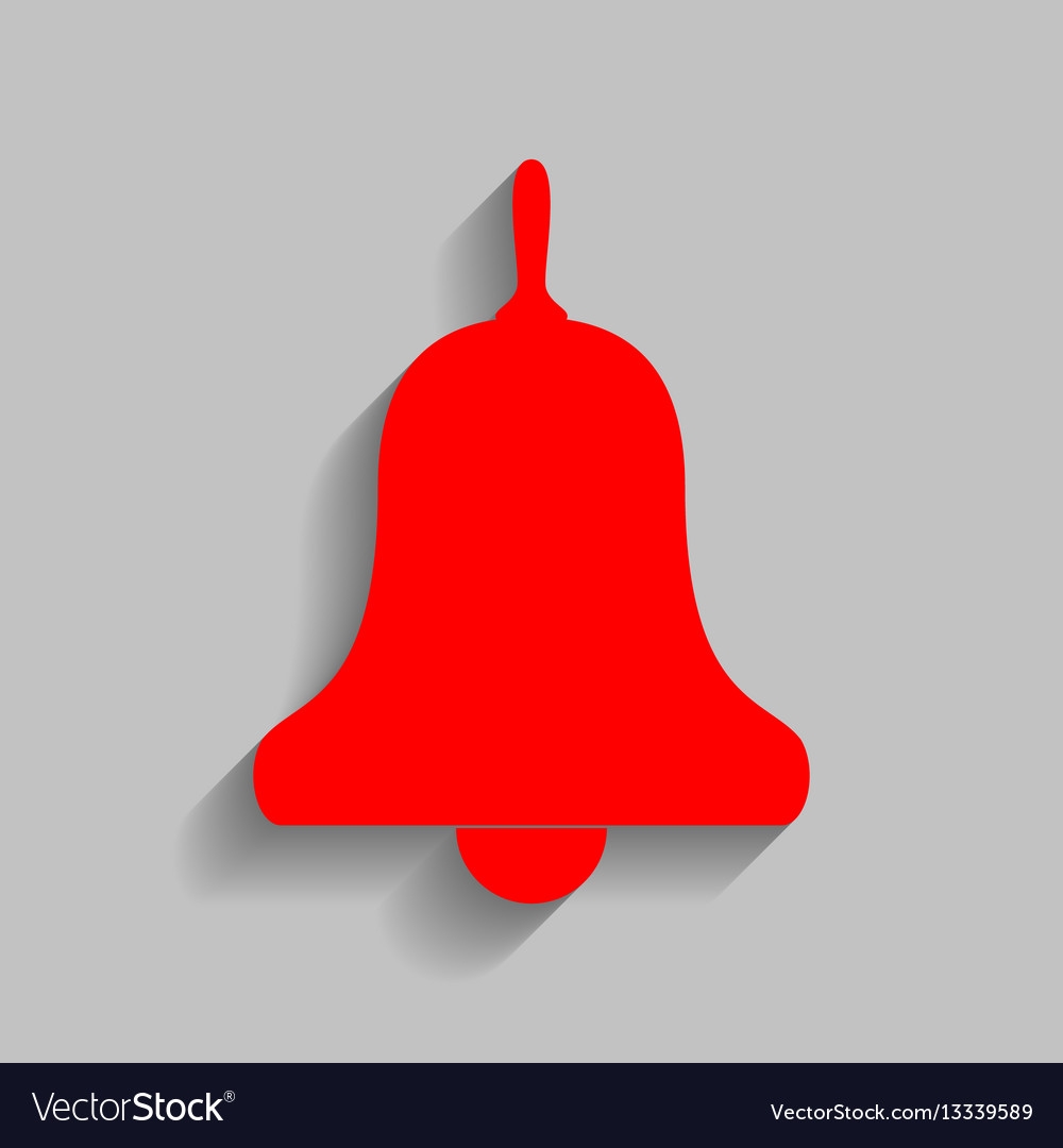 Bell alarm handbell sign red icon with.