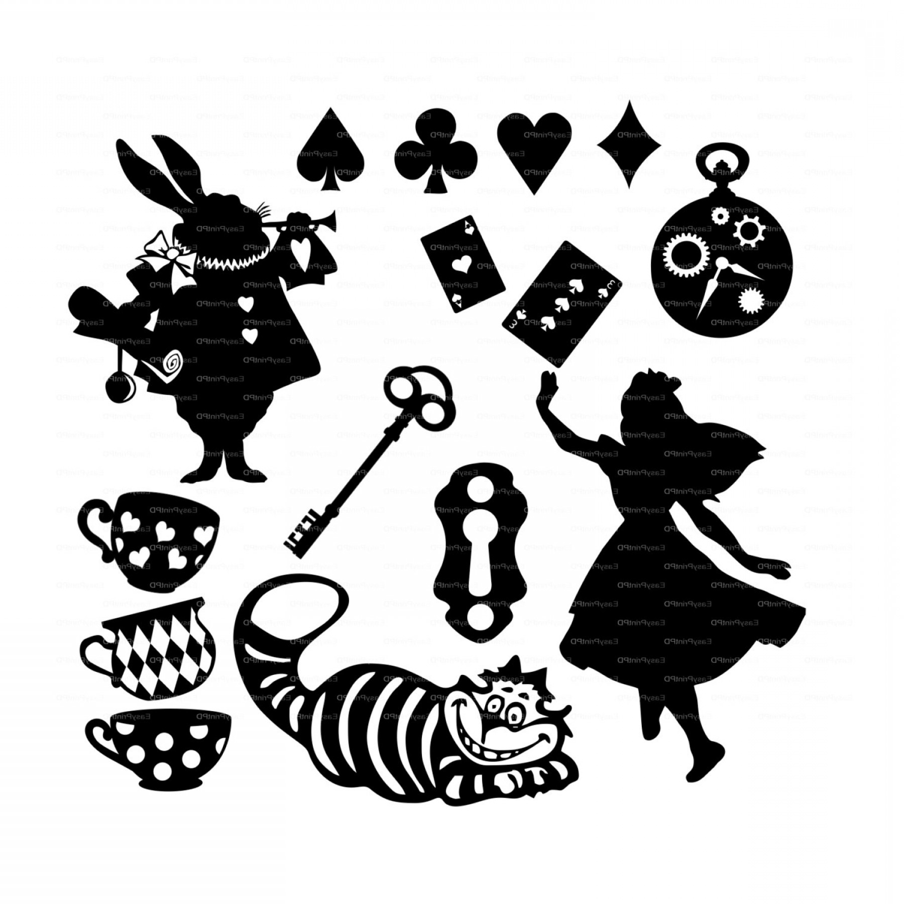 Alice In Wonderland Black Clip Art