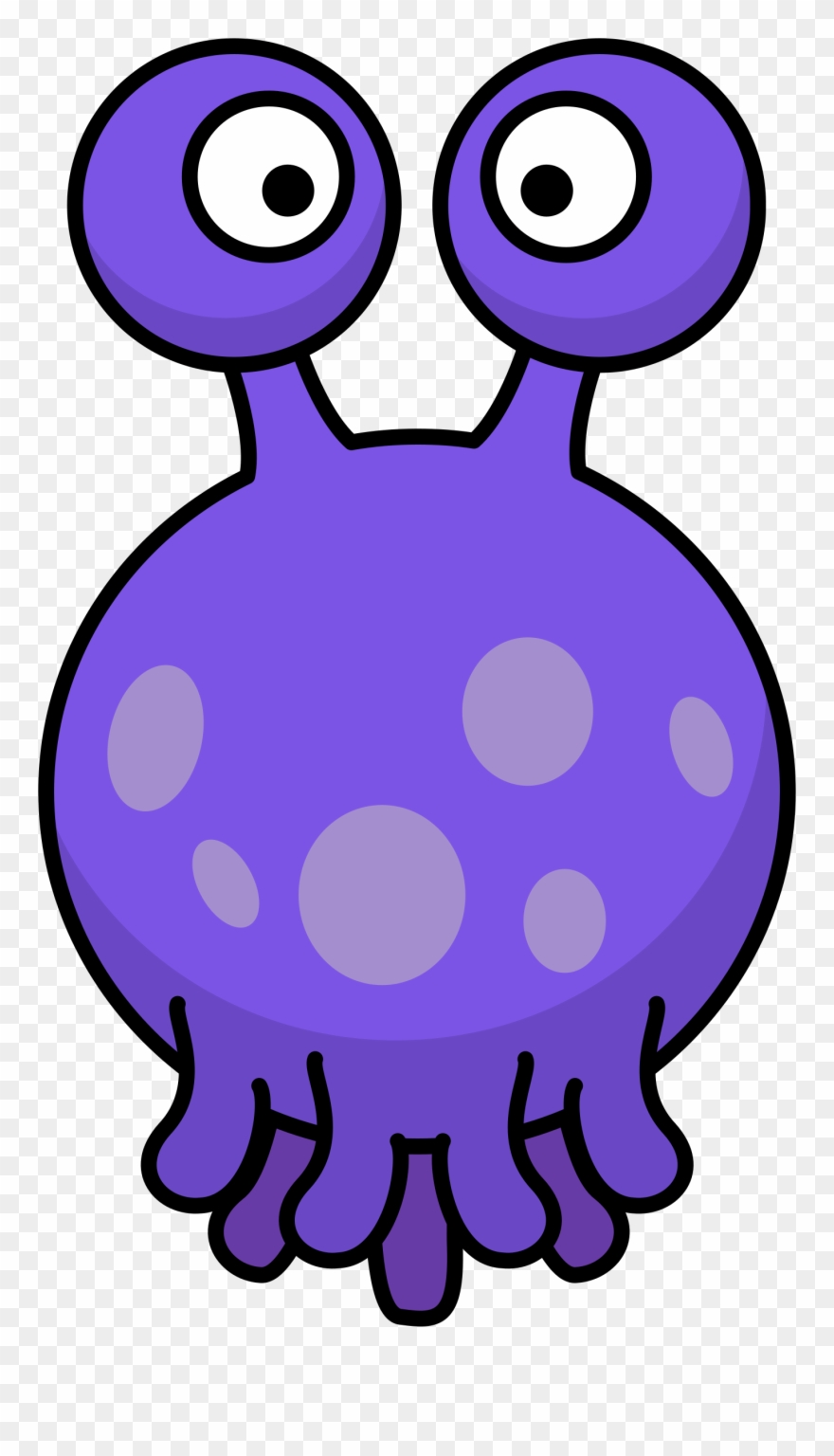 Clipart Floating Silly Alien With Tentacles.