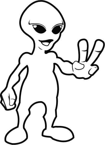 Free Alien Clipart Black And White, Download Free Clip Art.