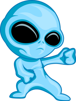 Free Blue Alien PSD Vector Graphic.