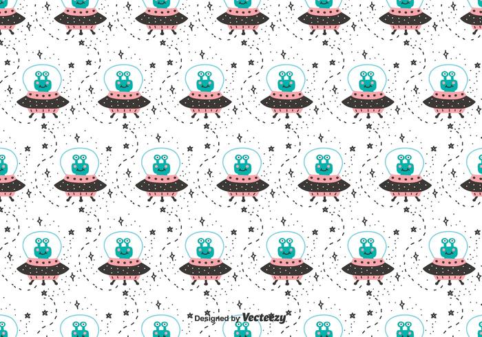 Kids Alien Vector Pattern.