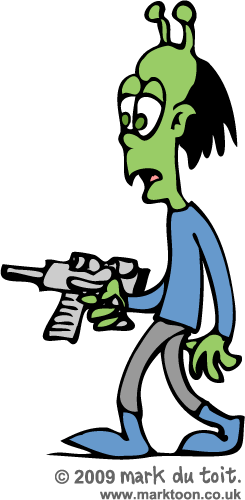 Alien With Gun Clipart.