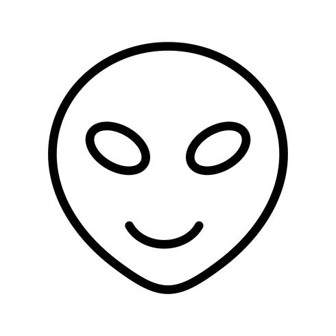 Alien Emoji Vector Icon.