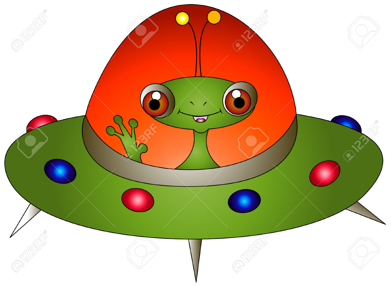 Инопланетяне на летающей тарелке для детей