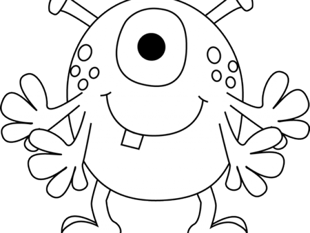 Monster Clipart Black And White.