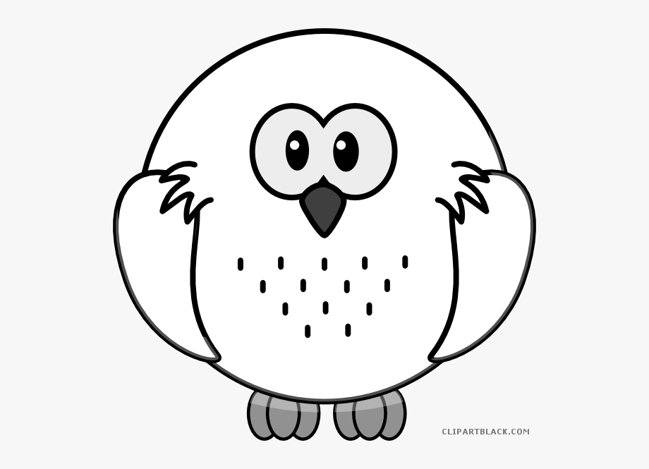Snowy Owl Animal Free Black White Clipart Images.
