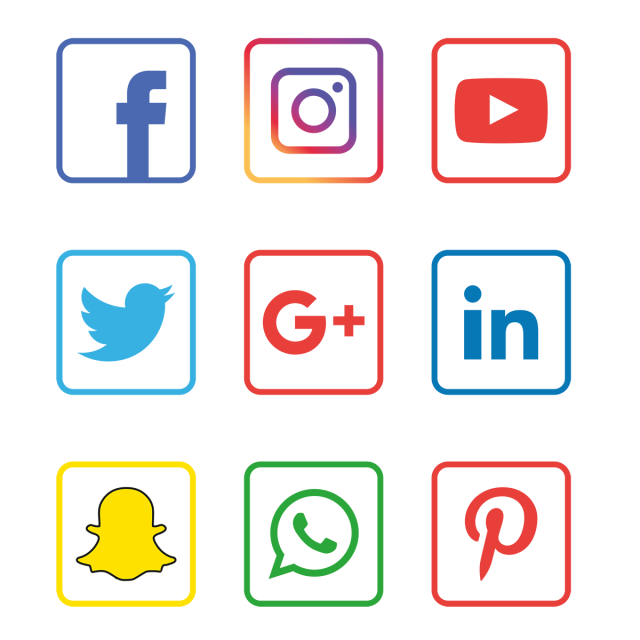 Social Media Icons Set, Social Media Icons, Social Media.