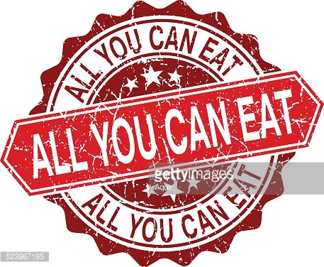 All you can eat red vintage stamp Clipart Image.