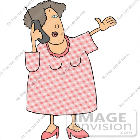 Woman On Telephone Clipart.