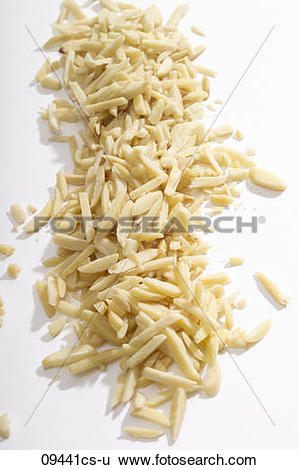 Stock Images of Almond Slivers, close.