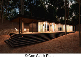 Modern wood house in the forest Stock Illustration Images. 13.