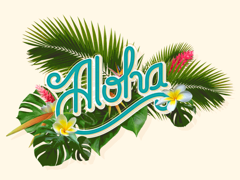 Aloha Flowers Animated Picture.