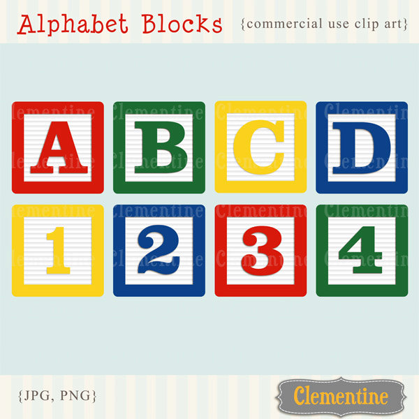 Building Block Letters Clipart.