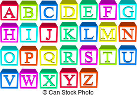 Building Block Letters Clipart.