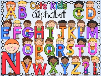 Cute Alphabet Kids Clipart.