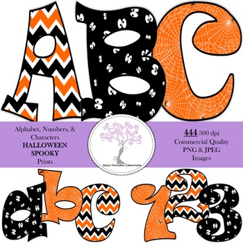Halloween Spooky Alphabet, Numbers, & Characters.