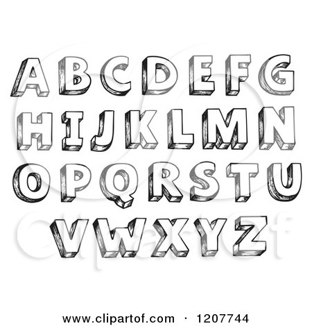 ALPHABET LETTER CLIPART BLACK AND WHITE - 37px Image #9