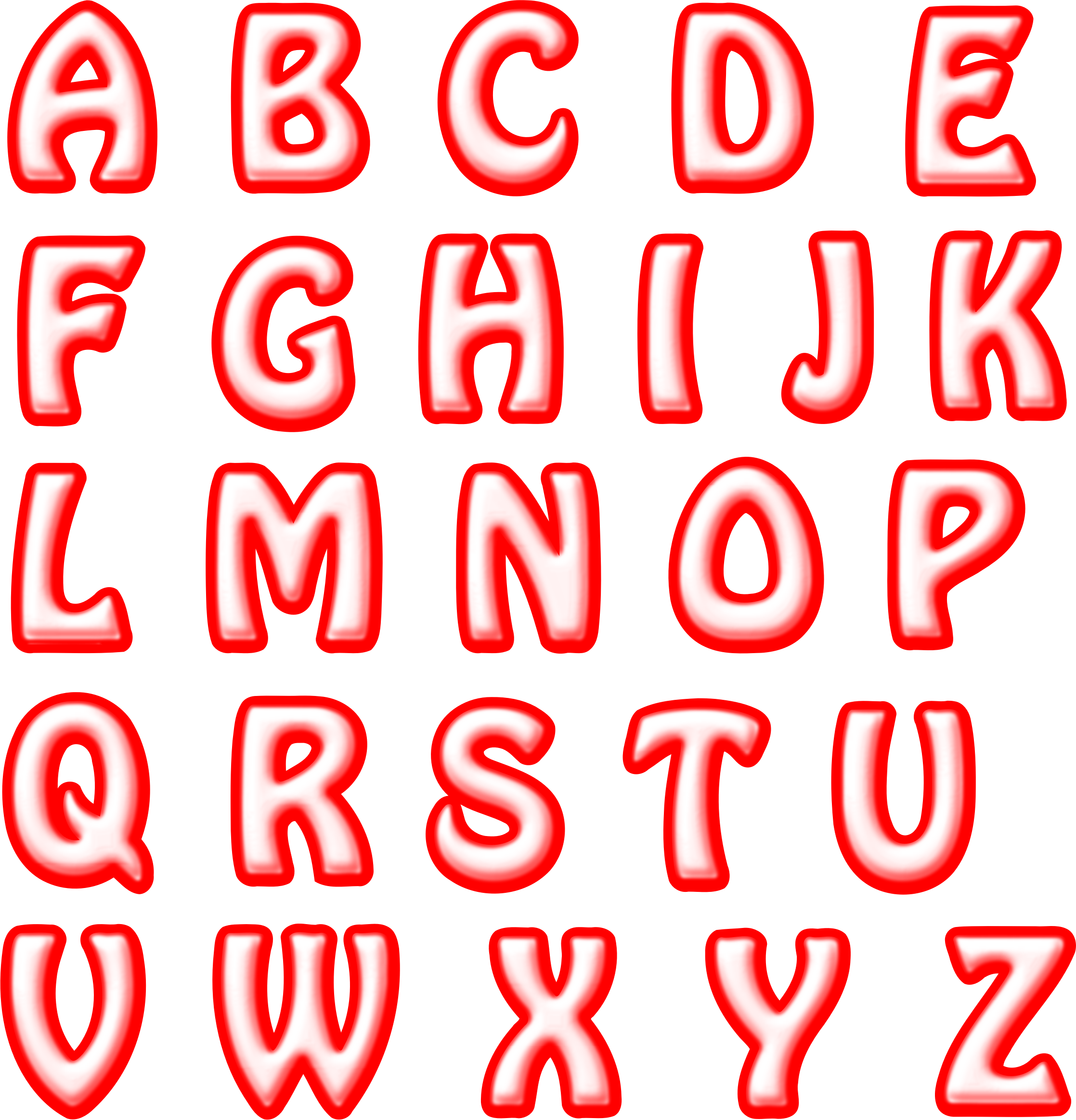 Red Alphabet Letters vector clipart image.