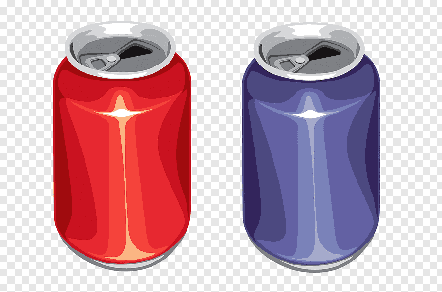 Red and blue cans illustration, Aluminium Aluminum can.