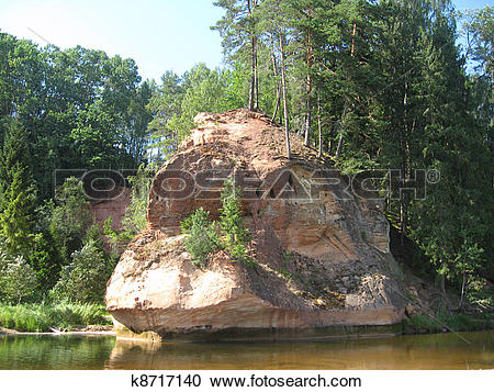Stock Photography of Zvarta rock near Amata river k8717140.