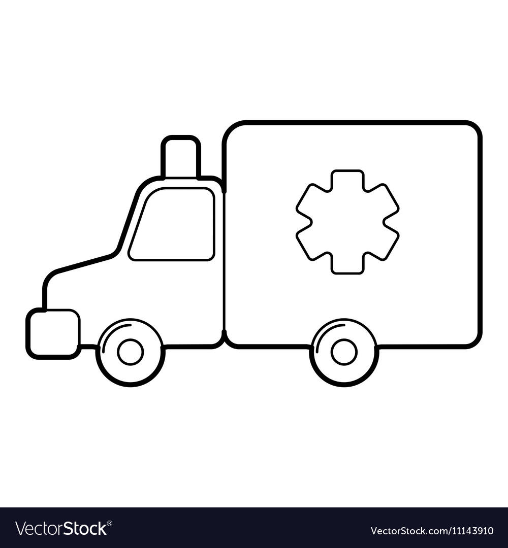 Ambulance icon outline style.