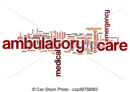 Stock Illustration of Ambulatory care word cloud concept.