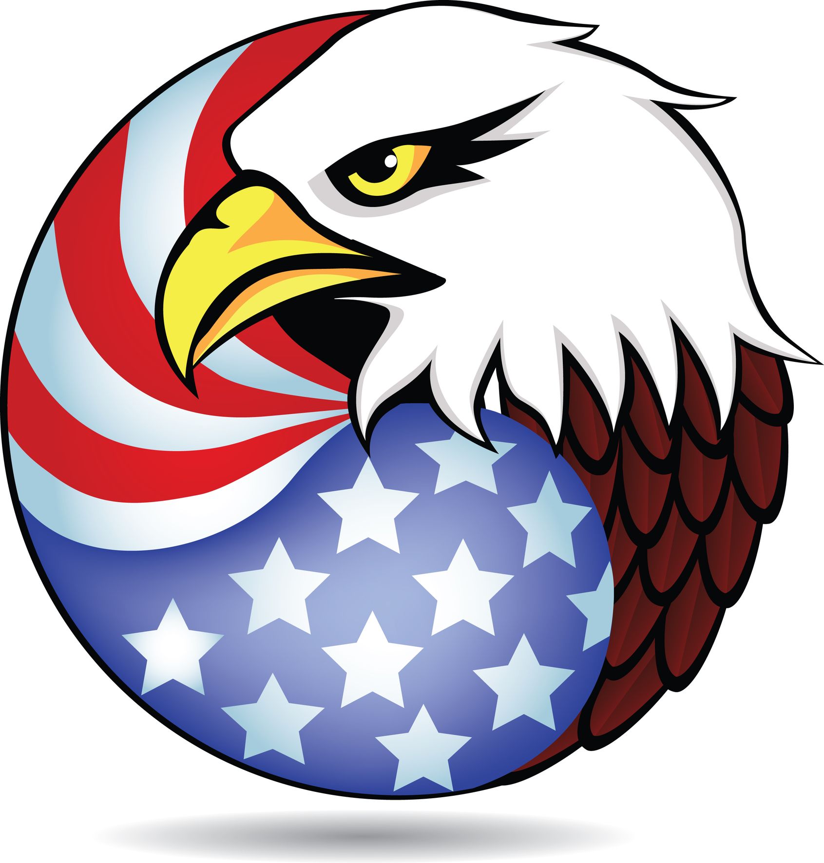 american flag background with eagle.