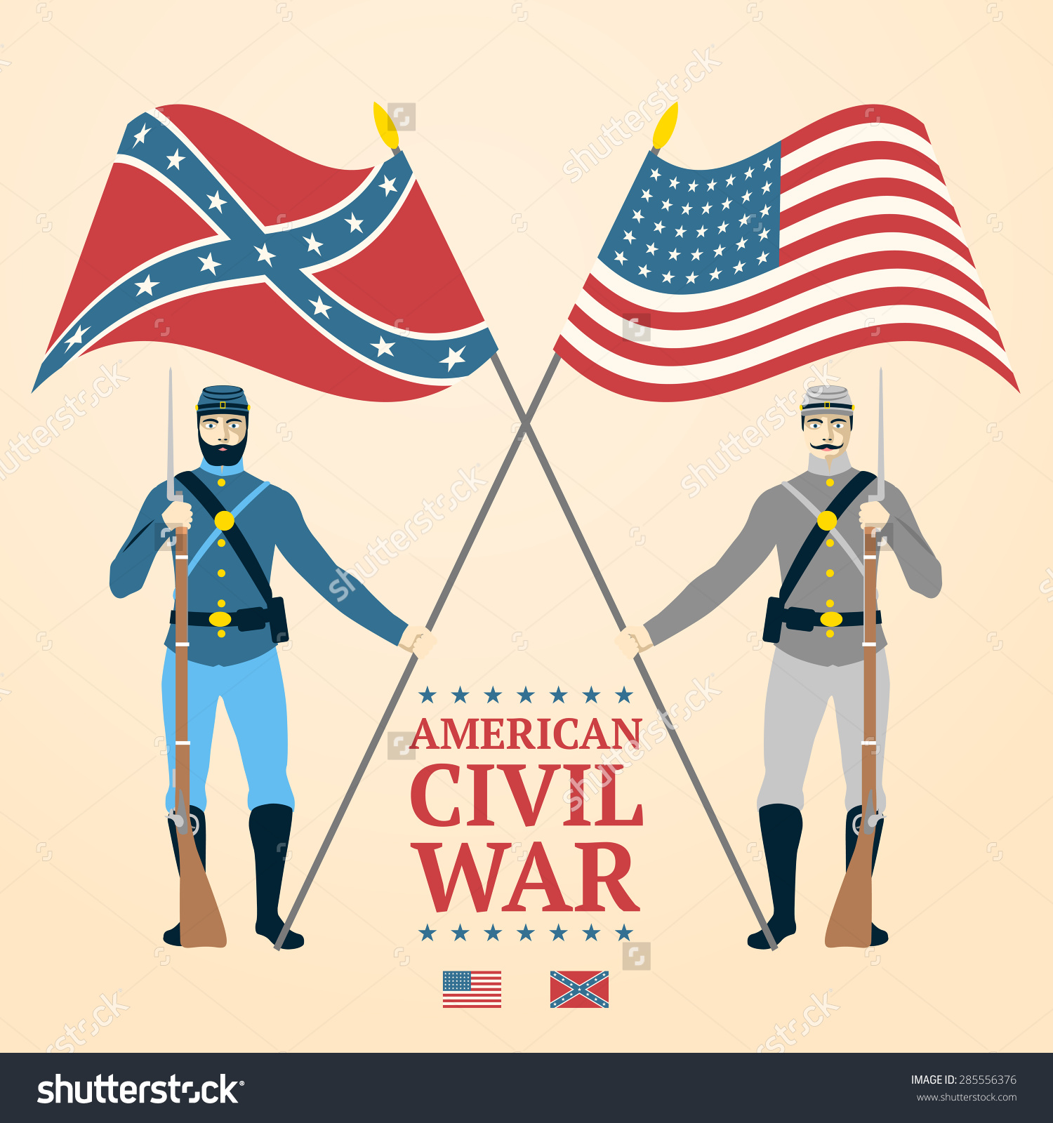 Civil war flags clipart.