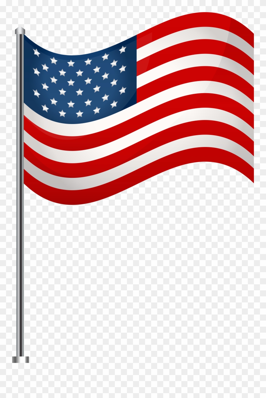 America Flag Transparent Background Clipart.