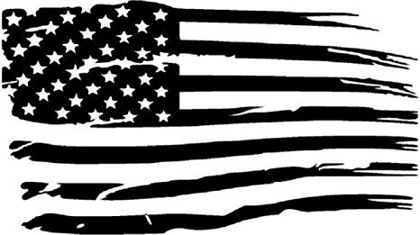 CarTats Distressed American Flag Big Sizes Premium Waterproof Vinyl Decal  Hood Wall Window Bumper Sticker Door Toolbox Laptop Choose Size and Color.