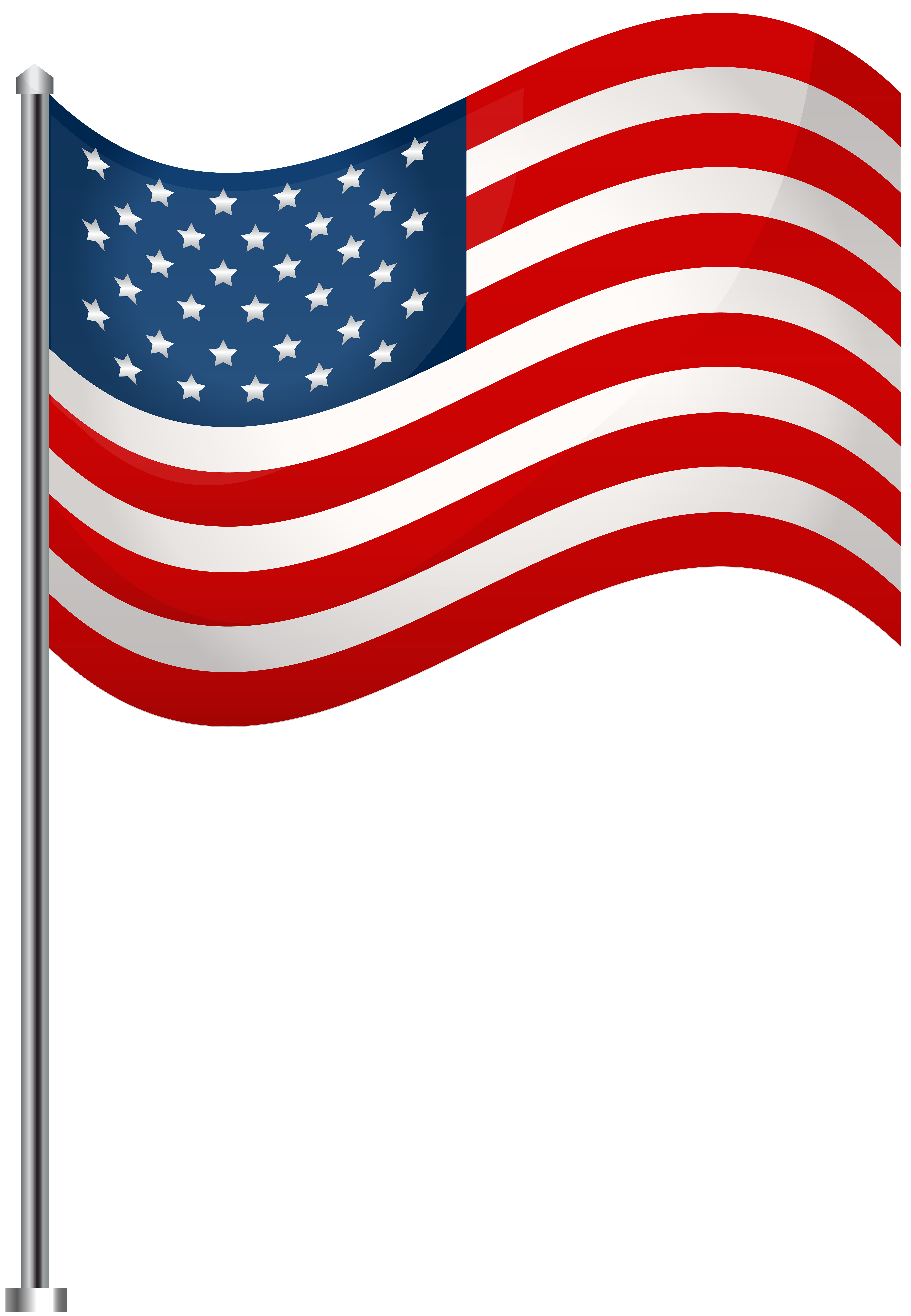 USA Waving Flag Transparent PNG Clip Art Image.
