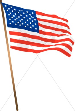 America Flag Waving in Wind.