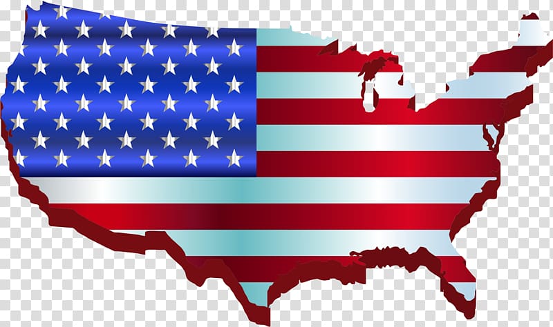 Flag of the United States Map , USA transparent background.