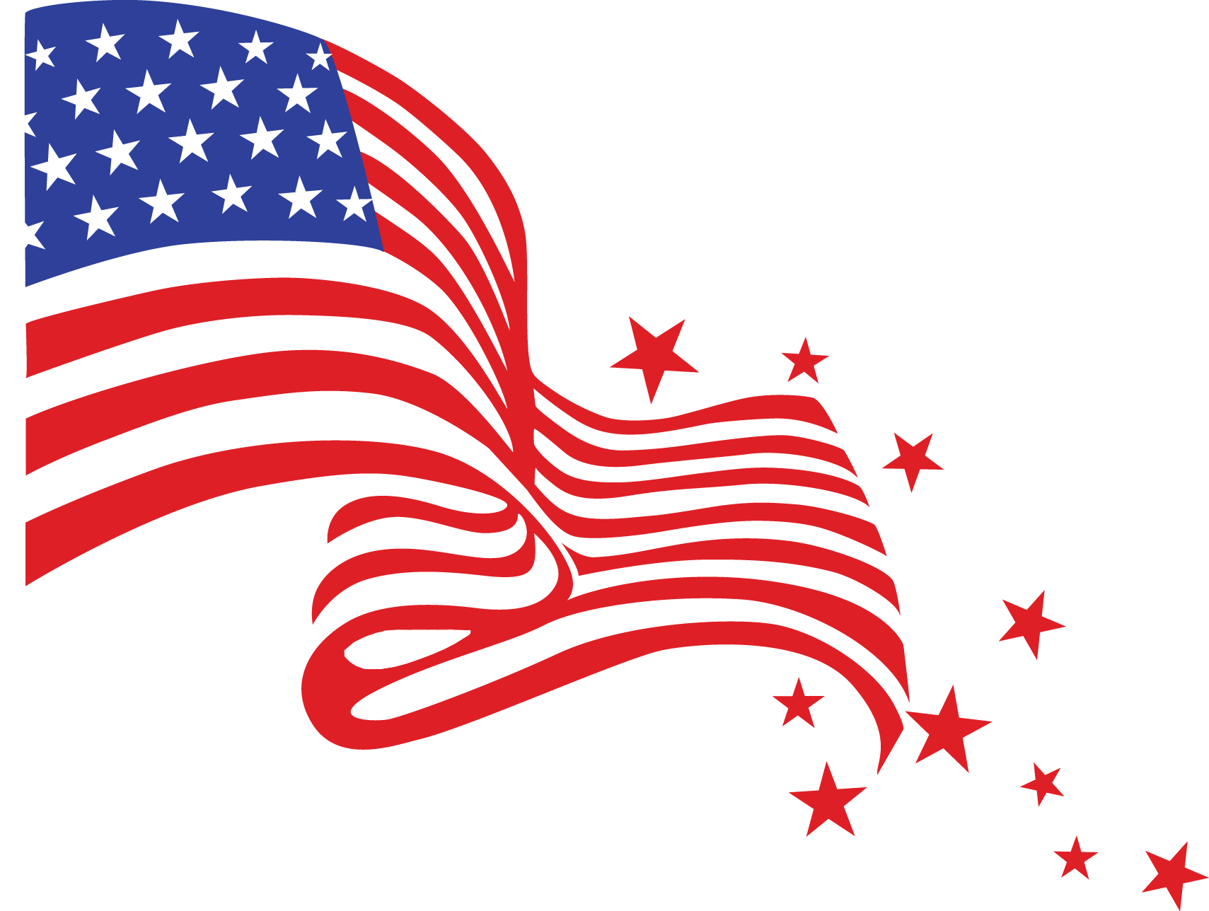 Happy Fourth Of July Flag transparent PNG.