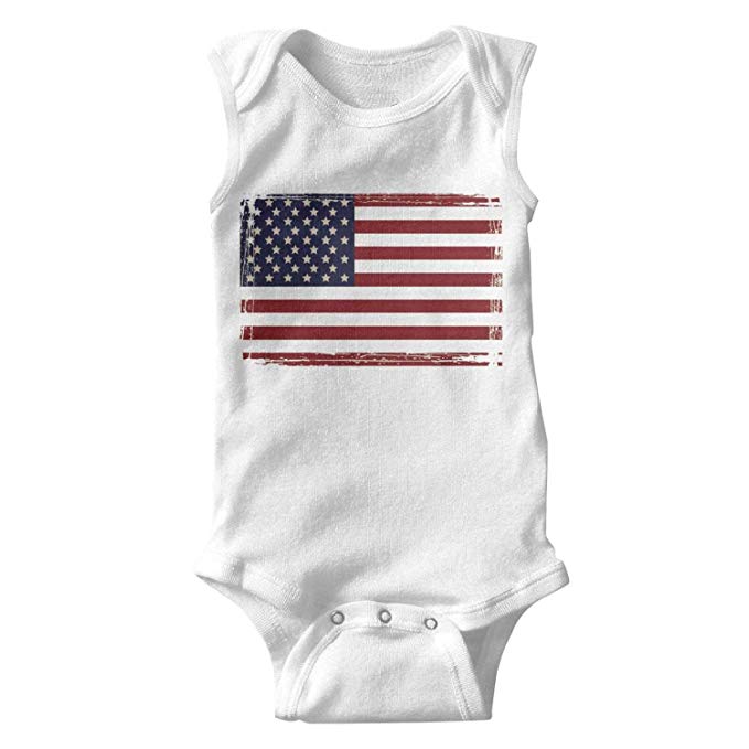 Amazon.com: Sleeveless Newborn Baby Girl Onesies American.