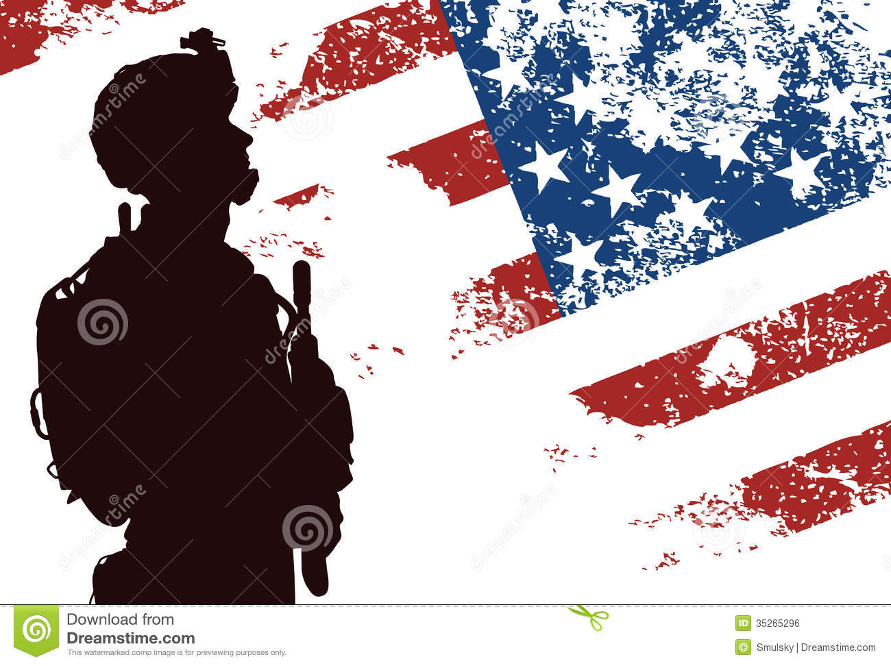 Soldier Silhouette Flag.