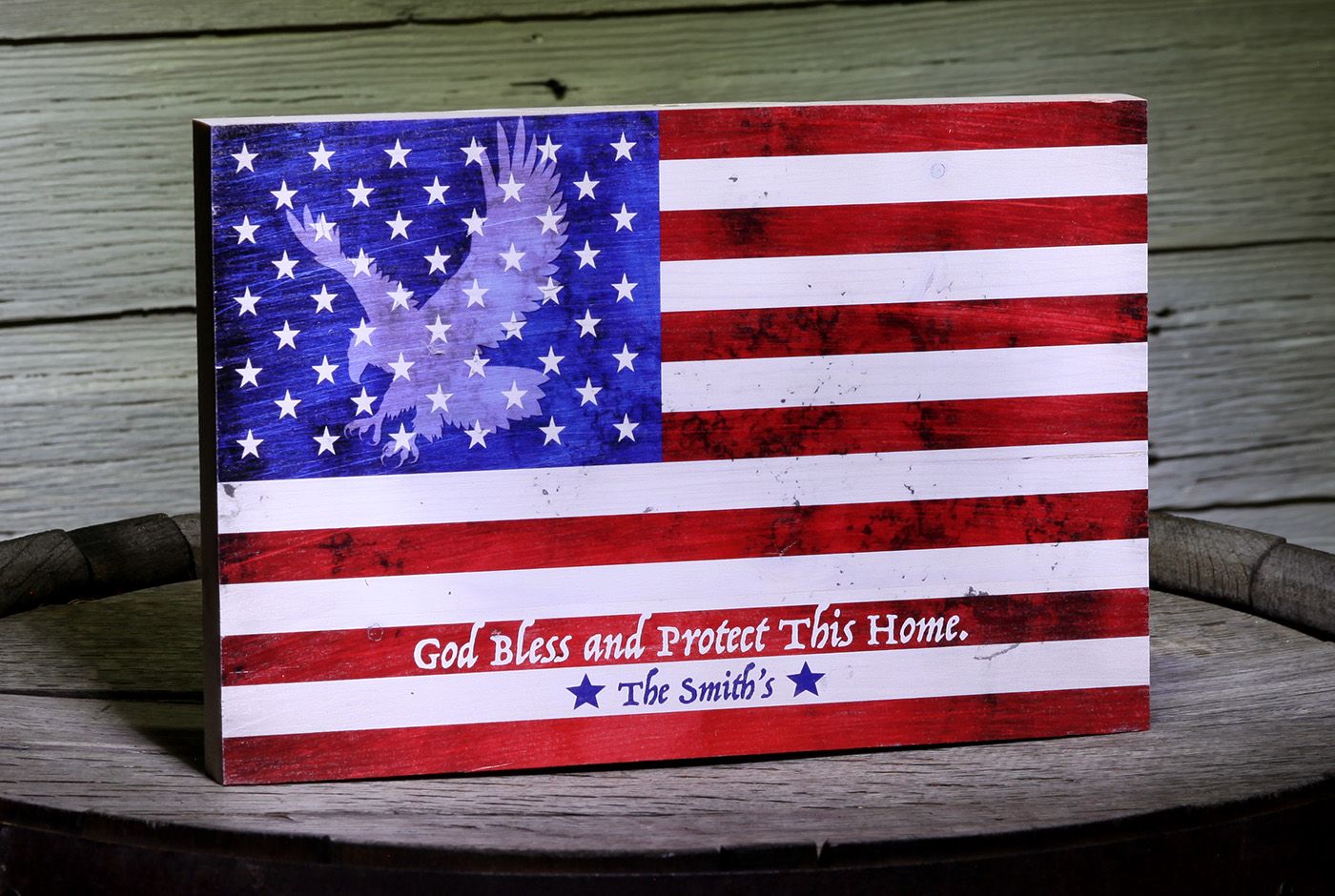 13 Stripes Supply Co. Personalized American Flag Sign with.