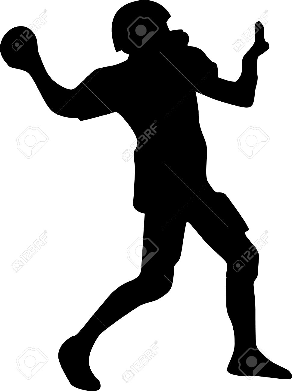 American Football Player Silhouette Royalty Free Cliparts, Vectors.