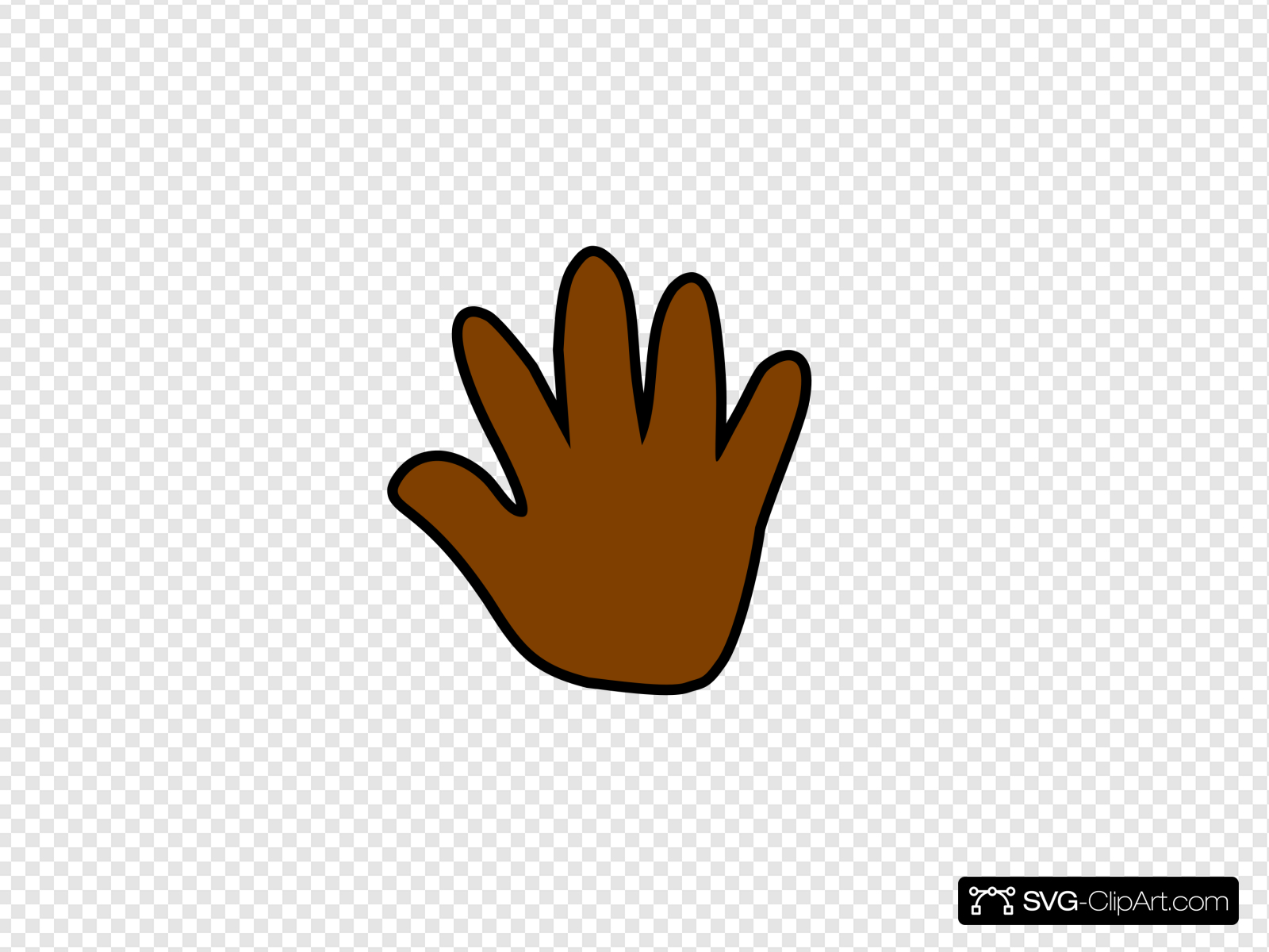 Dark Brown Handprint Clip art, Icon and SVG.
