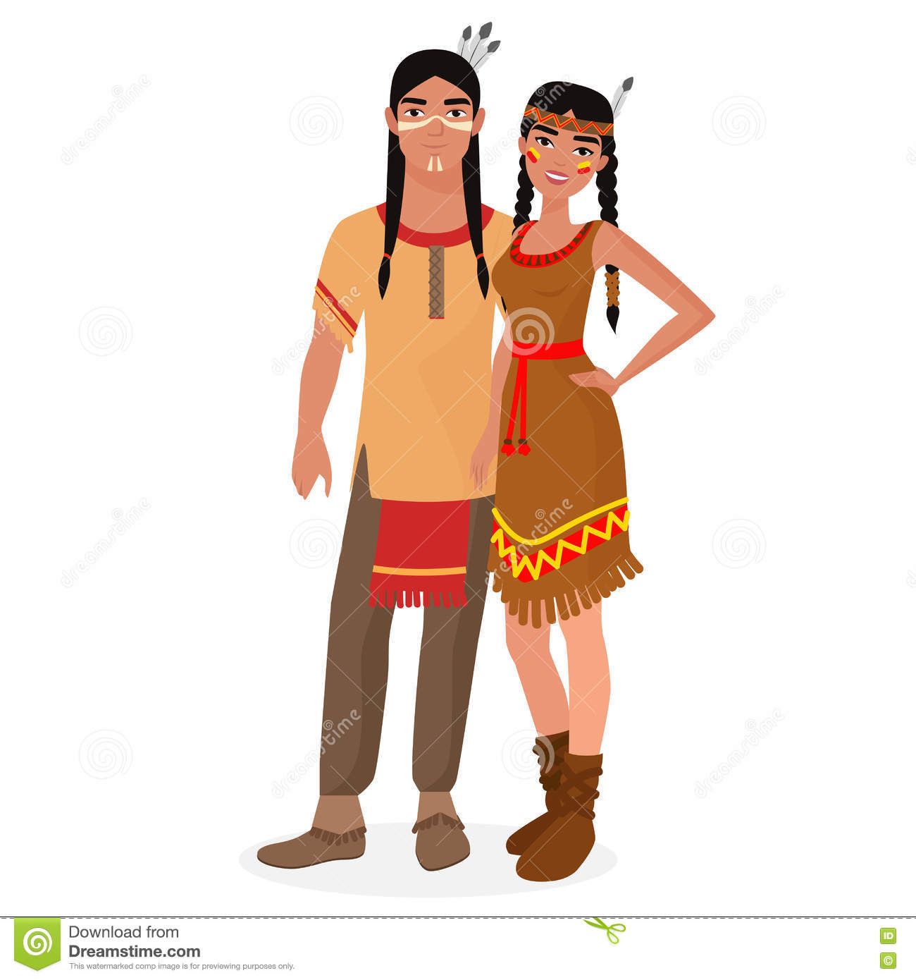 American Indian Man Clipart.