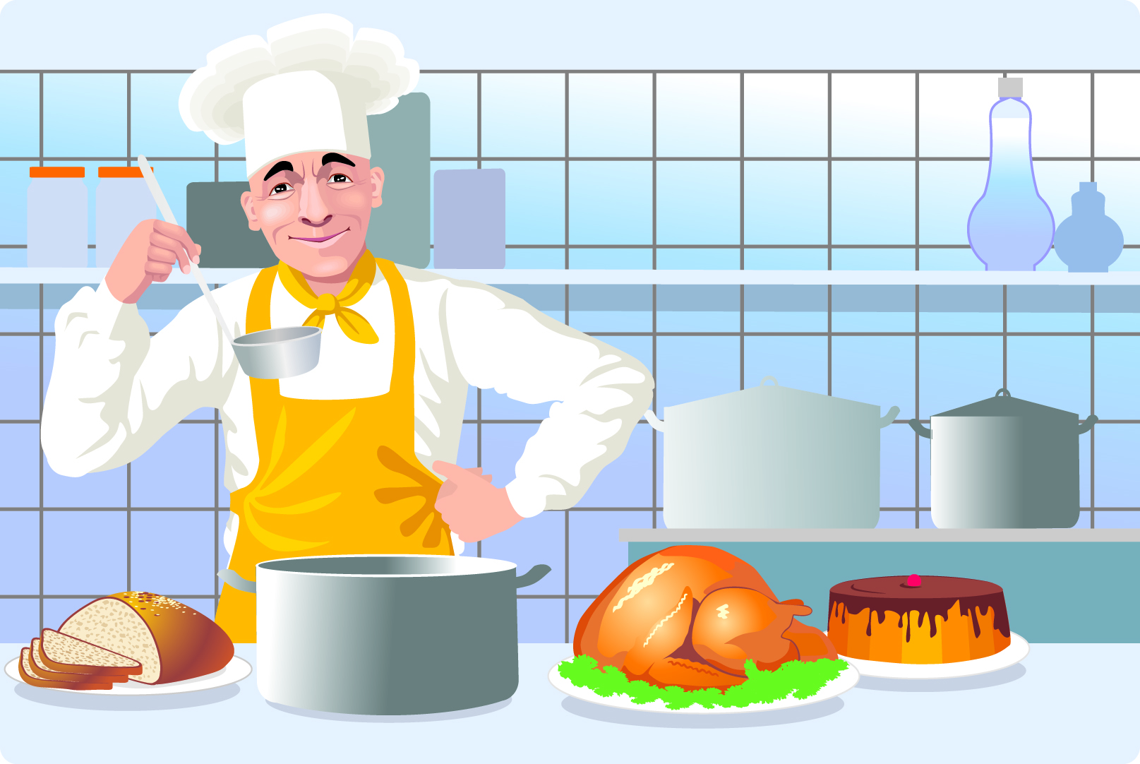 European and american kitchen cooking clip art Free Vector / 4Vector.
