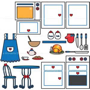 European and american kitchen cooking clip art Free vector 1.