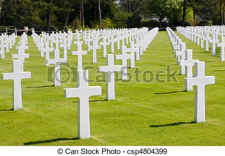 Stock Photographs of American Military Cemetery, Omaha Beach.