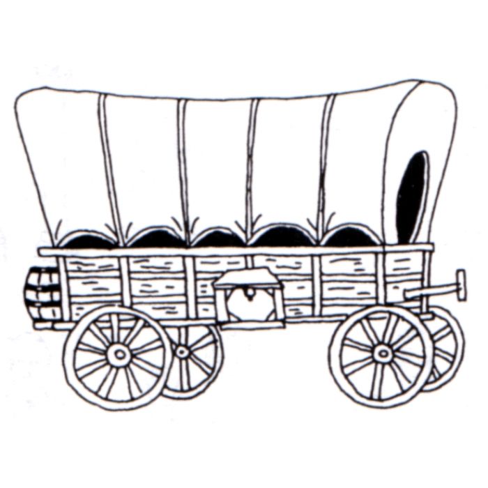 Pioneer clipart horse drawn wagon, Pioneer horse drawn wagon.