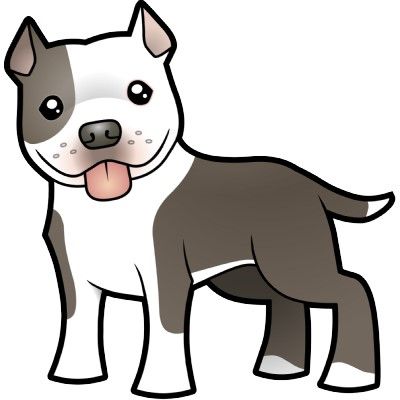 clip art of a pitbull puppy.